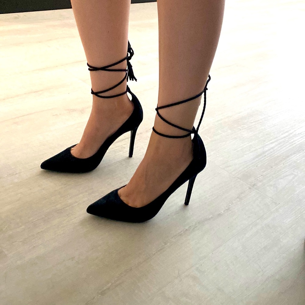 Joie Angelynn Suede Ankle Wrap Heels